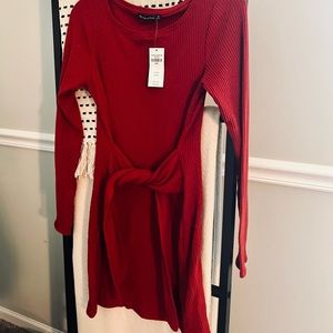 Abercrombie & Fitch Red Ribbed Dress small s